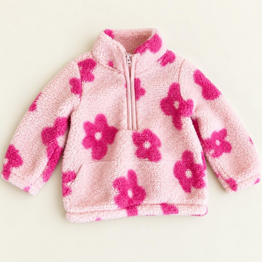 Carter's Pink Floral Sherpa Pullover – 12 Months